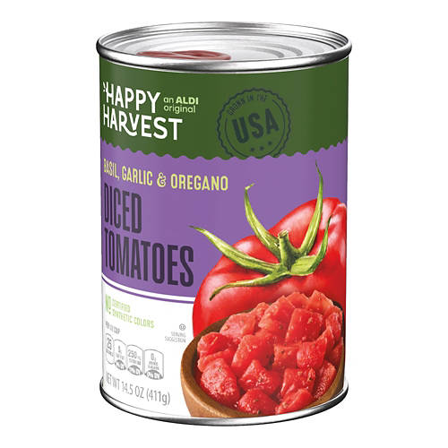 Happy Harvest Diced Tomatoes with Basil, Garlic and Oregano, 14.5 oz